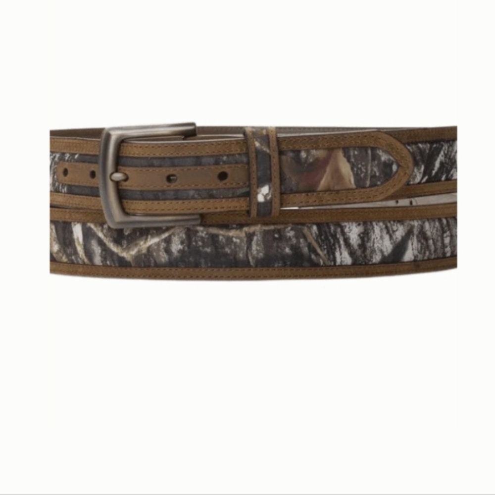 Nocona Men's Brown & Camo Inlay Leather Belt